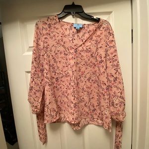 CeCe size medium fun peach, pink and purple top